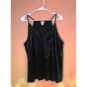 Crushed Velvet Black Tank Top